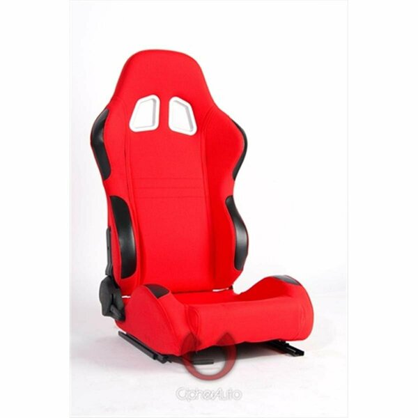 Cipher CPA1007 Red Cloth Universal Racing Seats, Sold as a Pair CI62014